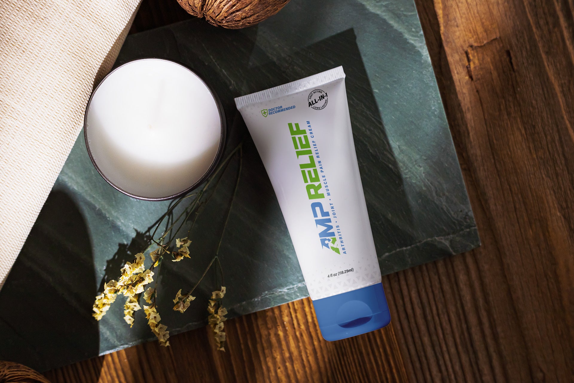 AMPRelief 4-ounce tube of fast-acting pain relief cream